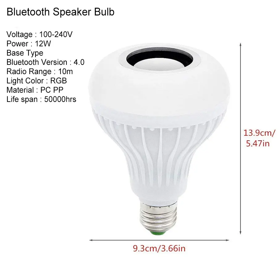Bluetooth Музыкальная лампа с дистанционным управлением и динамиком, RGB Лампа, меняющая цвет, лампа для спальни, вечеринка, Рождество, Хэллоуин, декор Изображение 3