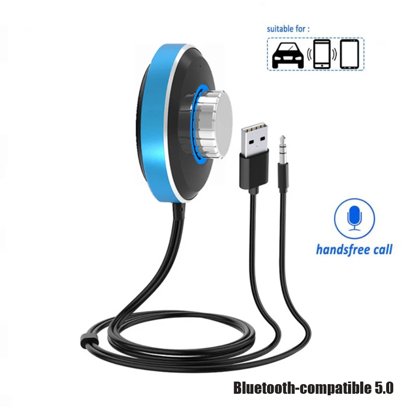 Bluetooth-совместимый аудиоприемник 5.0, Громкая связь, 3,5 мм Разъем AUX, стерео Беспроводной адаптер для автомобильного комплекта, усилитель домашней акустики Изображение 0