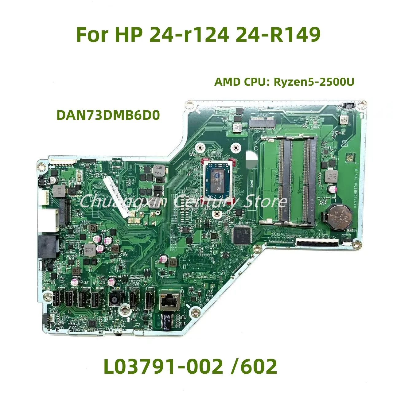 DAN73DMB6D0 применим к процессору ноутбука HP 24-R124 24-R149: Ryzen5-2500U L03791-002-602 24- R149 100% тест В порядке отгрузки Изображение 0