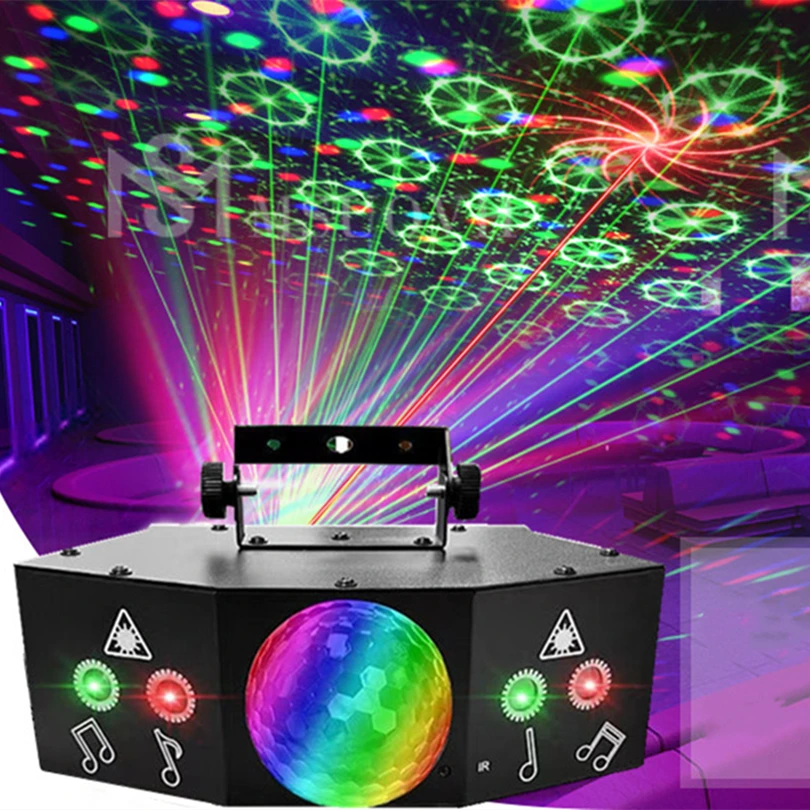 DJ Led Disco Party Сценический свет, Звуковое сценическое освещение, Огни ночного клуба, Лазерный проектор, украшение бара KTV, Профессиональная лампа Изображение 0
