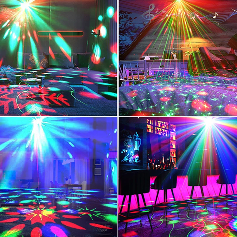 DJ Led Disco Party Сценический свет, Звуковое сценическое освещение, Огни ночного клуба, Лазерный проектор, украшение бара KTV, Профессиональная лампа Изображение 3