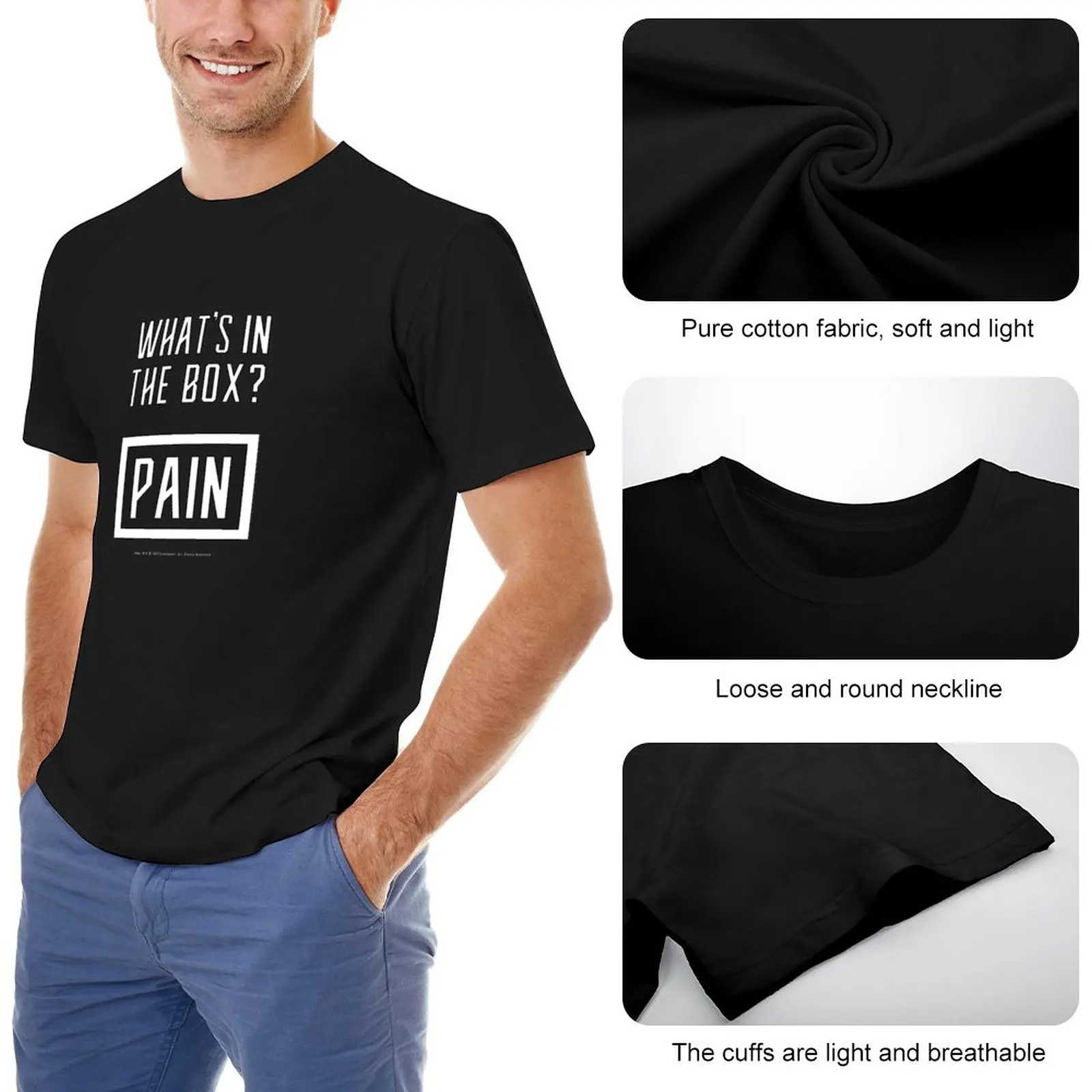 Dune - что в коробке? Pain (Белый) - Футболка с коротким рукавом, эстетичная одежда, черные футболки, мужские футболки в обтяжку. Изображение 1