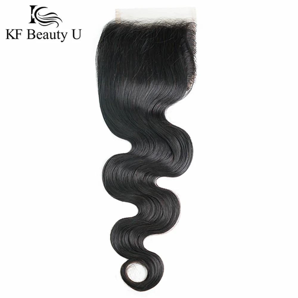 HD Прозрачная кружевная застежка 4X4 Объемная волна человеческих волос натурального цвета Бразильские волосы Remy для чернокожих женщин Изображение 0