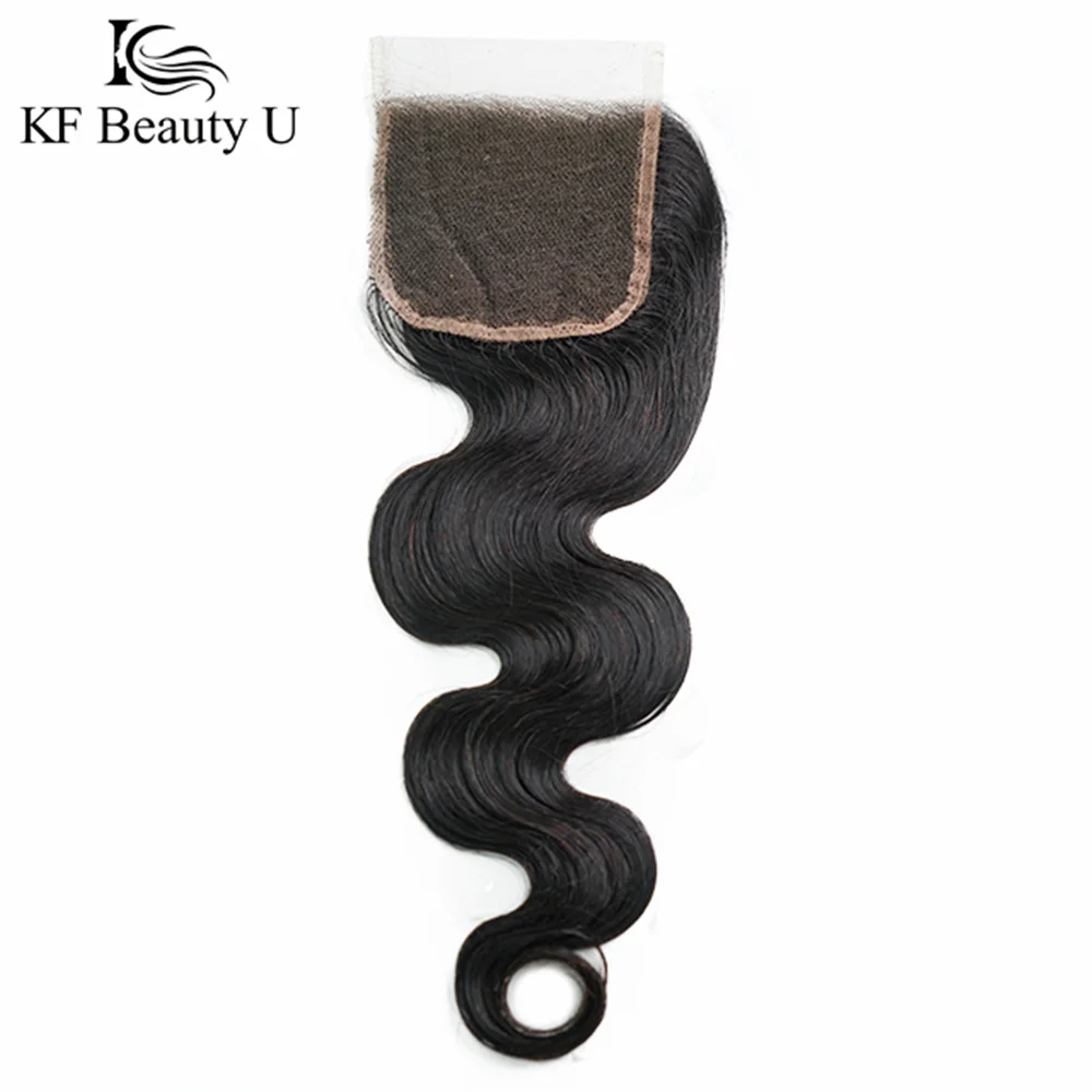 HD Прозрачная кружевная застежка 4X4 Объемная волна человеческих волос натурального цвета Бразильские волосы Remy для чернокожих женщин Изображение 2