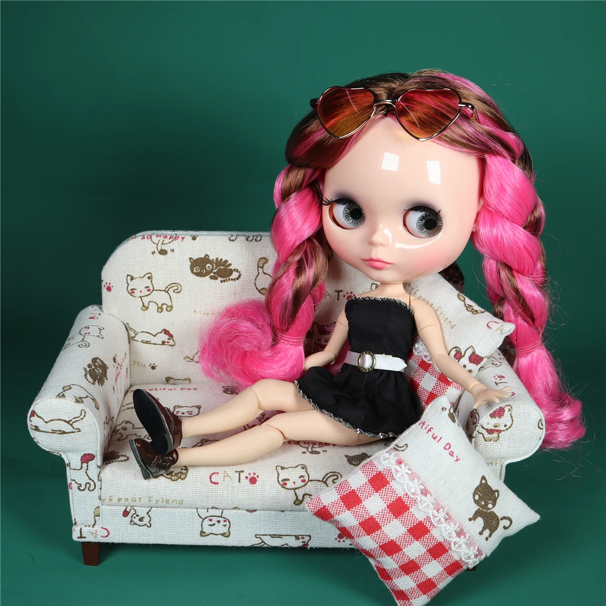 ICY DBS Blyth Doll 1/6 bjd, розовые и каштановые волосы, совместное тело 30 см, подарок для девочек, аниме-обнаженная кукла Изображение 2