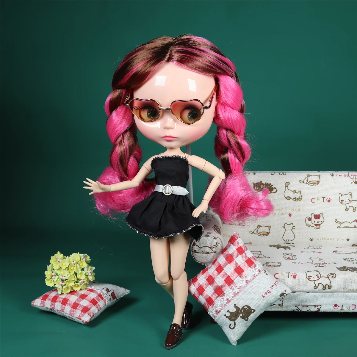 ICY DBS Blyth Doll 1/6 bjd, розовые и каштановые волосы, совместное тело 30 см, подарок для девочек, аниме-обнаженная кукла Изображение 3