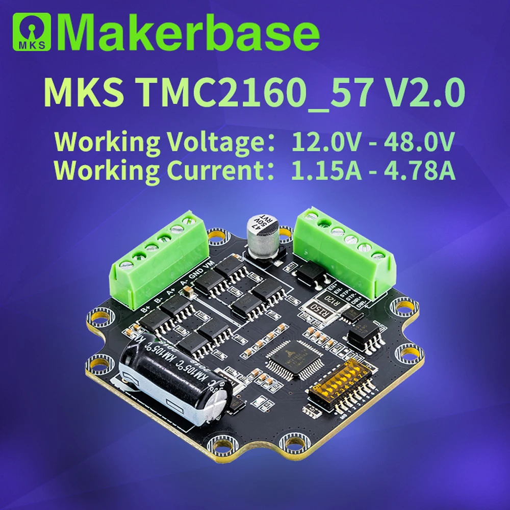 Makerbas MKS TMC2160_57 V2 TMC2160 Драйвер шагового двигателя с ЧПУ для 3D-принтера с высоким крутящим моментом ultra quite Изображение 1