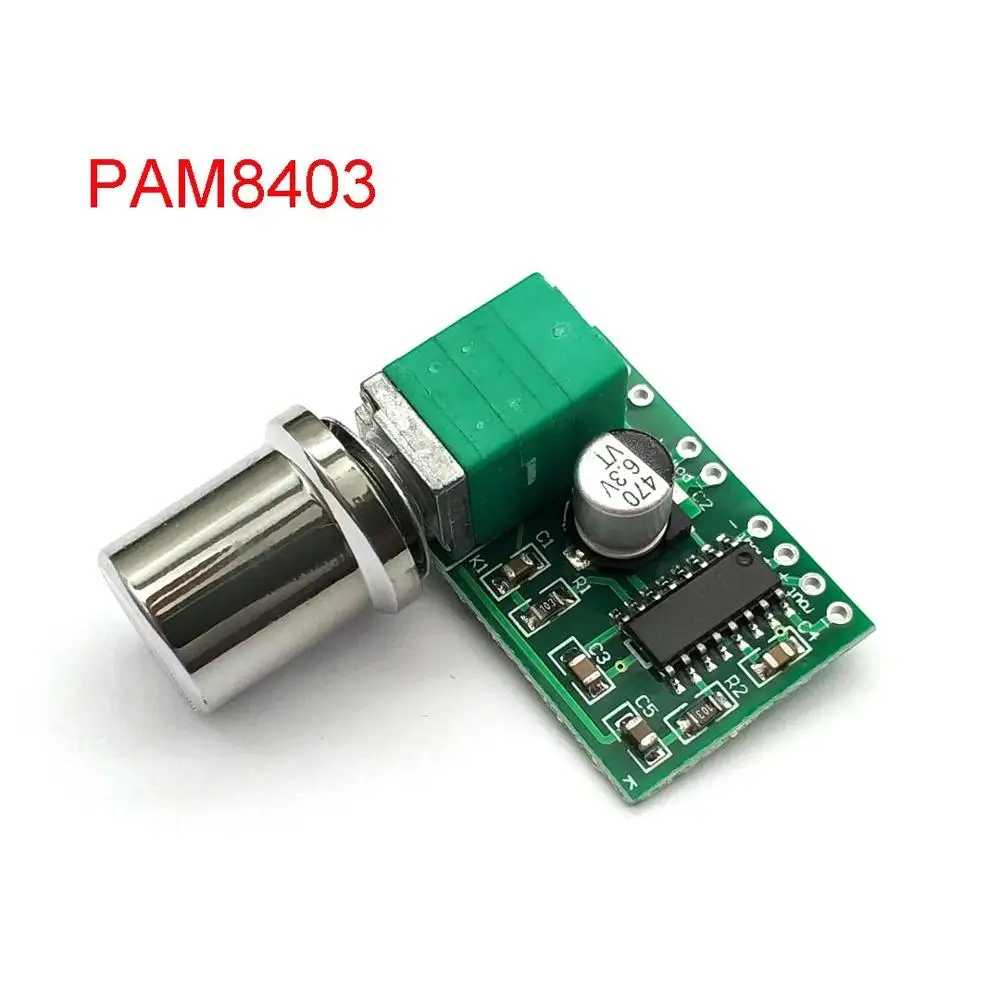 Mini PAM8403 DC 5V 2-канальный USB Модуль платы цифрового аудиоусилителя 2 * 3 Вт Регулятор громкости с потенциометром Изображение 0