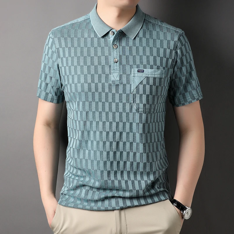 MLSHP Хлопчатобумажные мужские рубашки поло для гольфа, роскошные Летние мужские футболки с принтом с коротким рукавом, Модные повседневные футболки для стройных мужчин Изображение 1