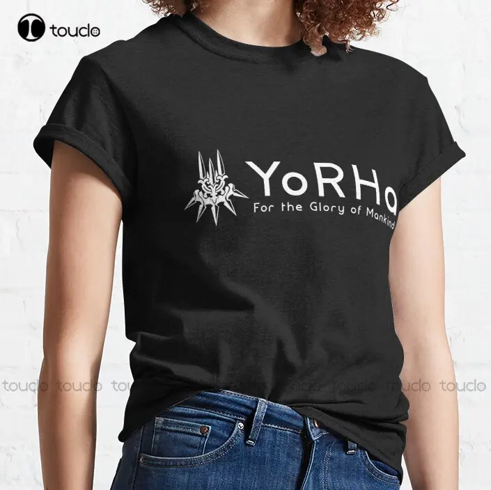 New Yorha - Белая Классическая футболка, Школьные рубашки Для девочек S-3Xl Унисекс Изображение 0