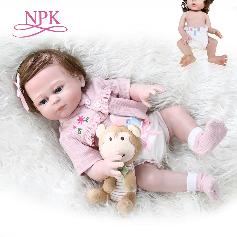 NPK 48 СМ кукла bebe reborn sweet premie кукла размера baby с ручной детализированной росписью, похожая на мизинец, силикон для всего тела Изображение 0