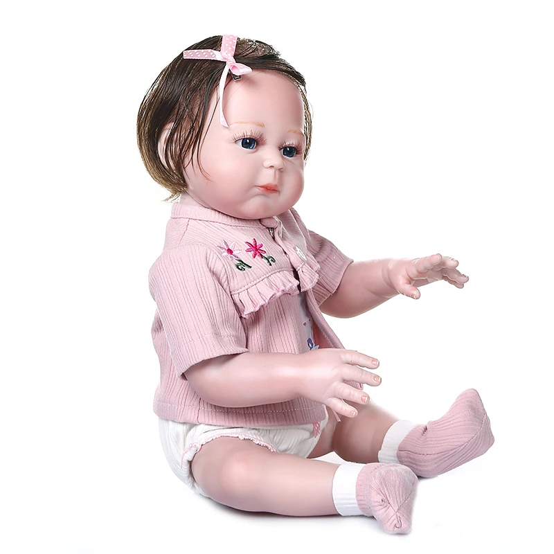 NPK 48 СМ кукла bebe reborn sweet premie кукла размера baby с ручной детализированной росписью, похожая на мизинец, силикон для всего тела Изображение 3