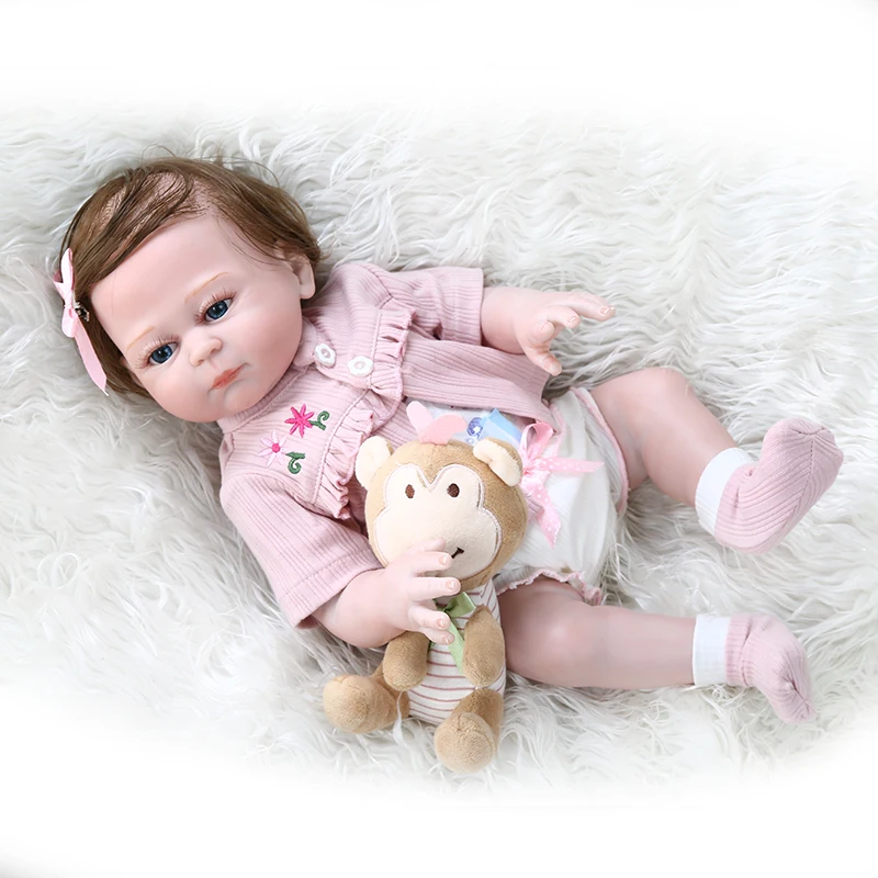 NPK 48 СМ кукла bebe reborn sweet premie кукла размера baby с ручной детализированной росписью, похожая на мизинец, силикон для всего тела Изображение 4