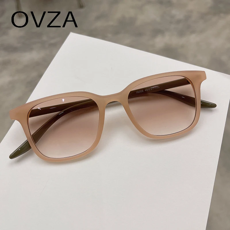 OVZA 2023 Женские солнцезащитные очки в стиле панк, модные солнцезащитные очки для мужчин, прямоугольные желтые очки с защитой от ультрафиолета S5080 Изображение 2