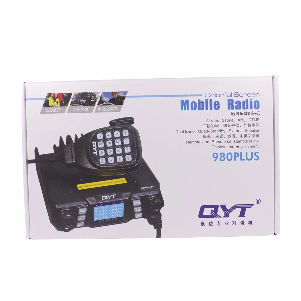 QYT KT-980 Plus Автомобильное радиоприемное устройство УКВ 136-174 МГц UHF 400-520 МГц Двухдиапазонное Базовое Автомобильное Грузовое Мобильное радиолюбительство KT980 Plus Изображение 5