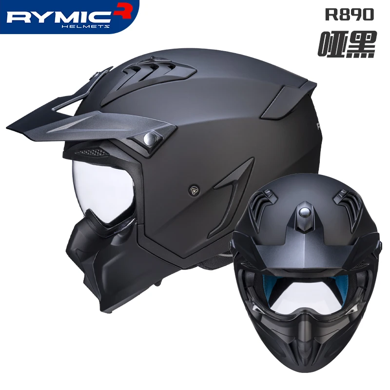 RYMIC Полный чехол Для мотоцикла, шлем для мотокросса, Четырехсезонный Унисекс, Теплые Capacetes Cascos Moto Para Los Hombres Изображение 2