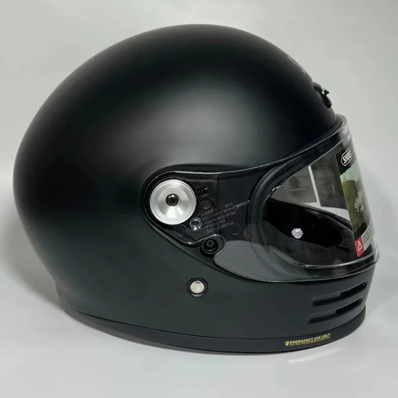 SHOEI GLAMSTER Классический ретро полнолицевой шлем для круизов, отдыха, мотоциклов и шоссейных гонок Защитный шлем Матовый черный Изображение 4