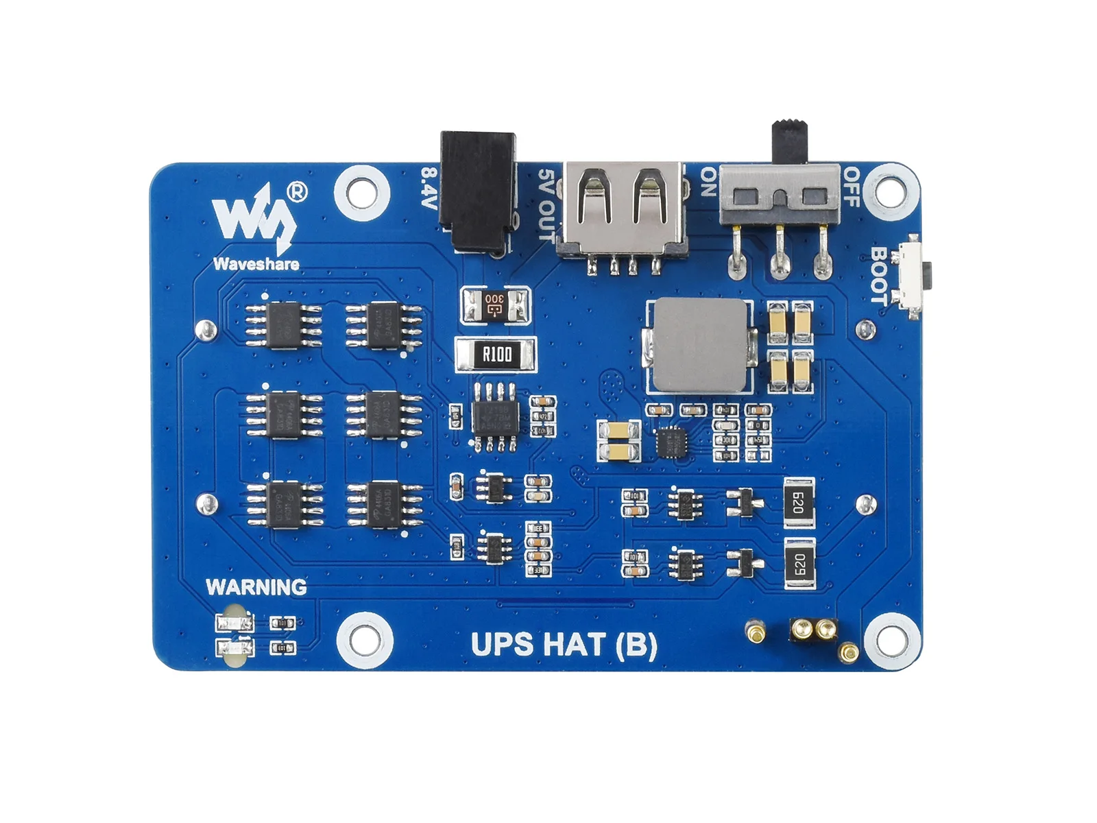 UPS HAT (B) для Raspberry Pi, источник бесперебойного питания 5 В, высокий ток 5 А, разъем Pogo Pins Изображение 2