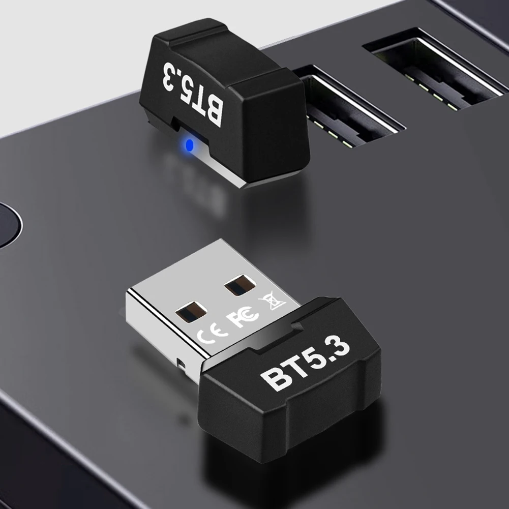 USB Bluetooth5.3 Адаптер Передатчик Приемник Bluetooth Аудио Bluetooth Ключ Беспроводной USB Адаптер для ПК Динамик Мышь Геймпад Изображение 0