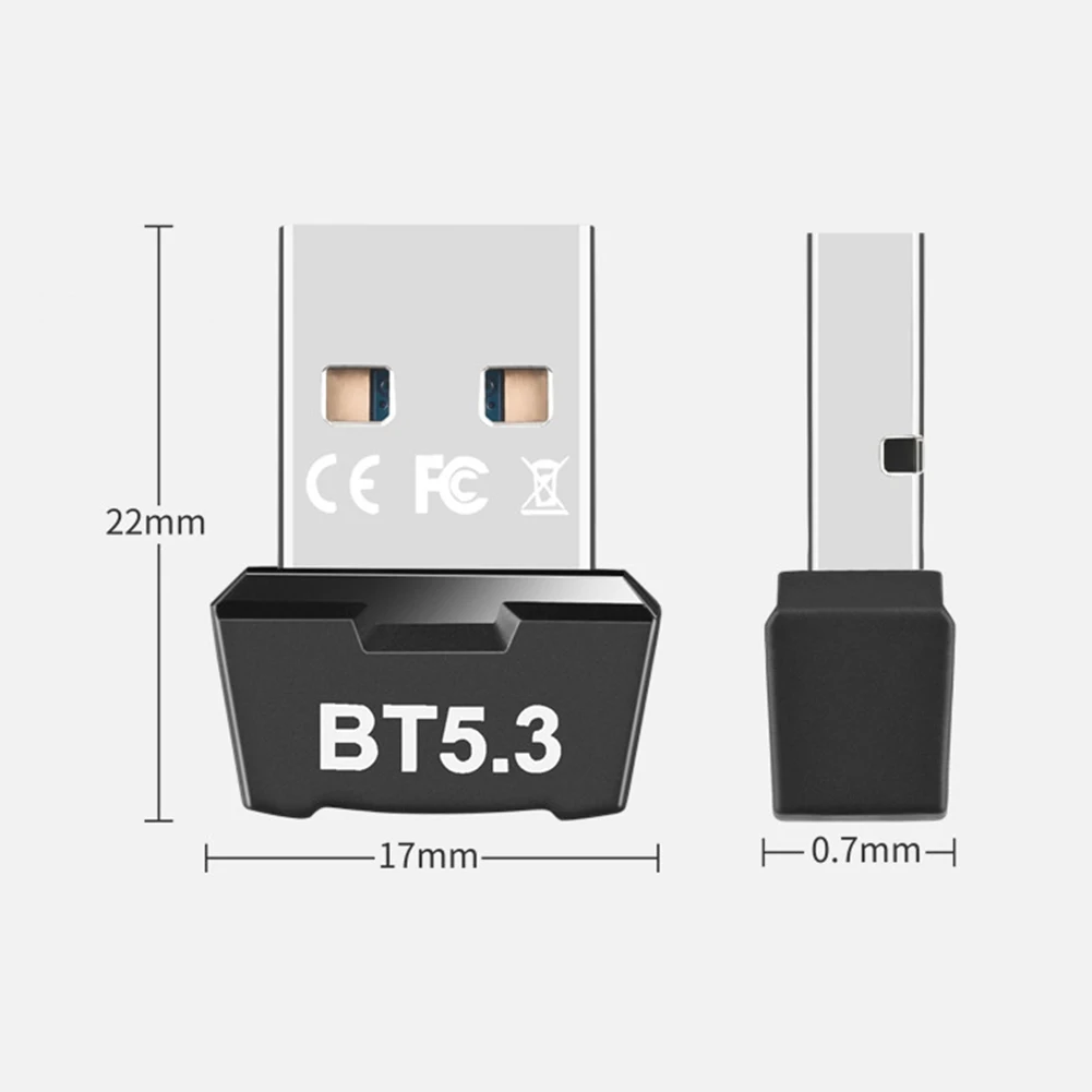 USB Bluetooth5.3 Адаптер Передатчик Приемник Bluetooth Аудио Bluetooth Ключ Беспроводной USB Адаптер для ПК Динамик Мышь Геймпад Изображение 5