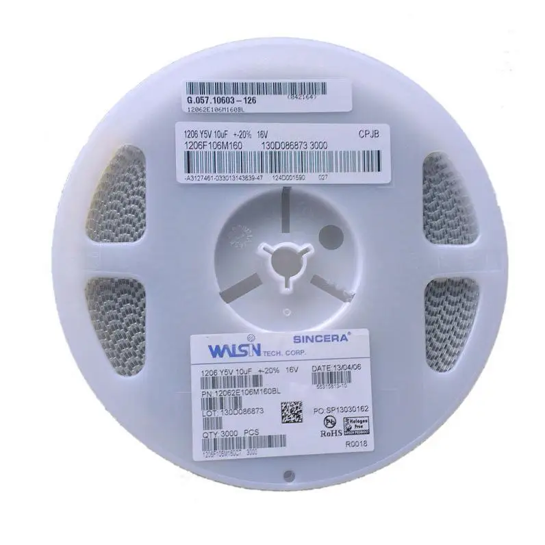 WALSINWalsinSMD многослойный конденсатор с керамическим чипом 1210 10 мкФ 25 В 10% X7R 1210B106K250CT Изображение 4