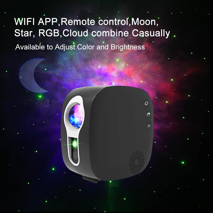 Wi-Fi Галактика Звездный проектор Ночник Управление приложением Bluetooth Проектор звездного неба Лампа Aurora Atmospher для декора спальни Лампа Изображение 1