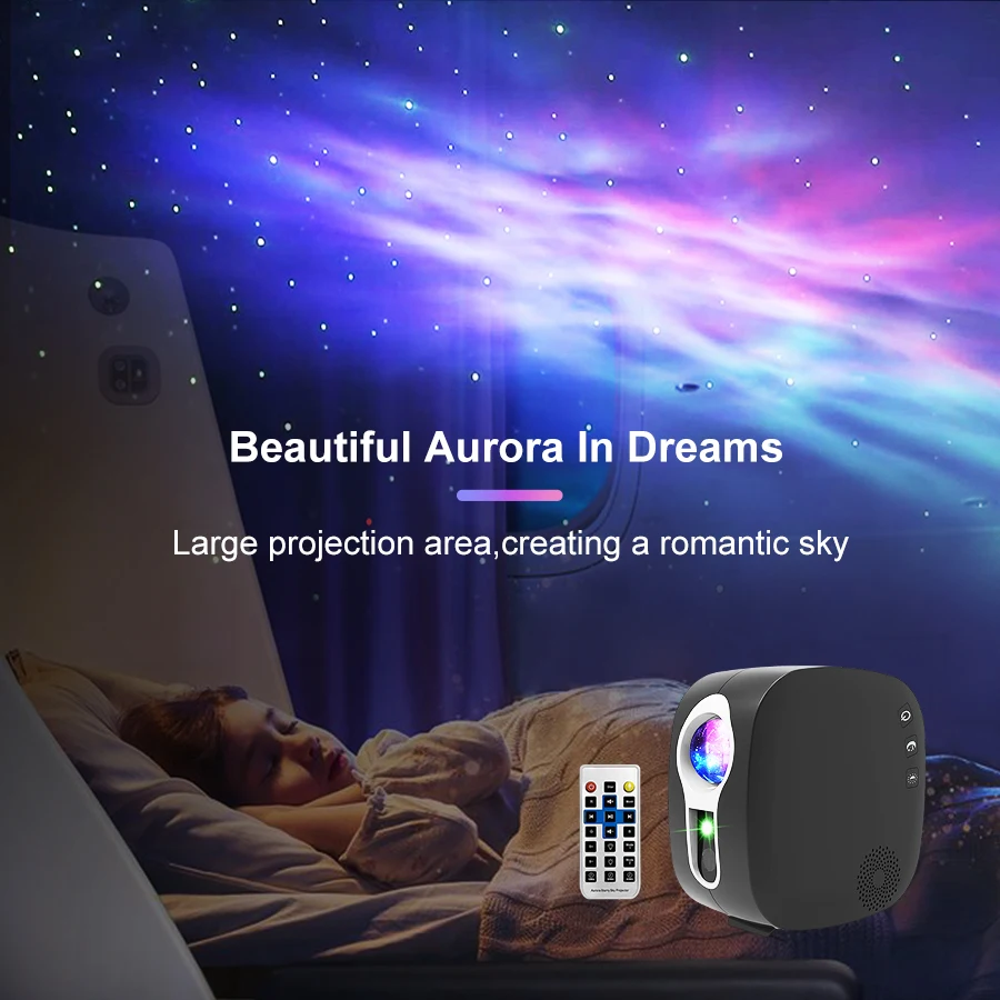 Wi-Fi Галактика Звездный проектор Ночник Управление приложением Bluetooth Проектор звездного неба Лампа Aurora Atmospher для декора спальни Лампа Изображение 4
