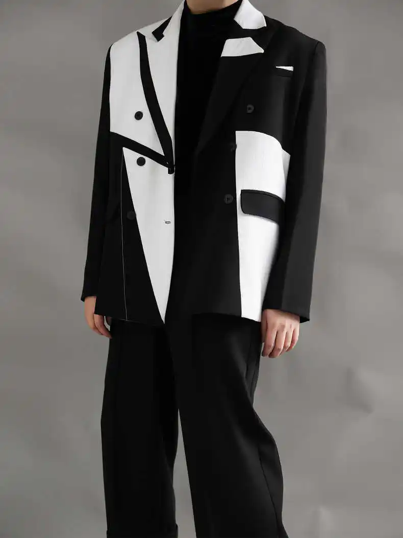 X03144 Модные мужские пальто и куртки 2023 для подиума, роскошный известный бренд, европейский дизайн, мужская одежда в стиле вечеринок Изображение 2
