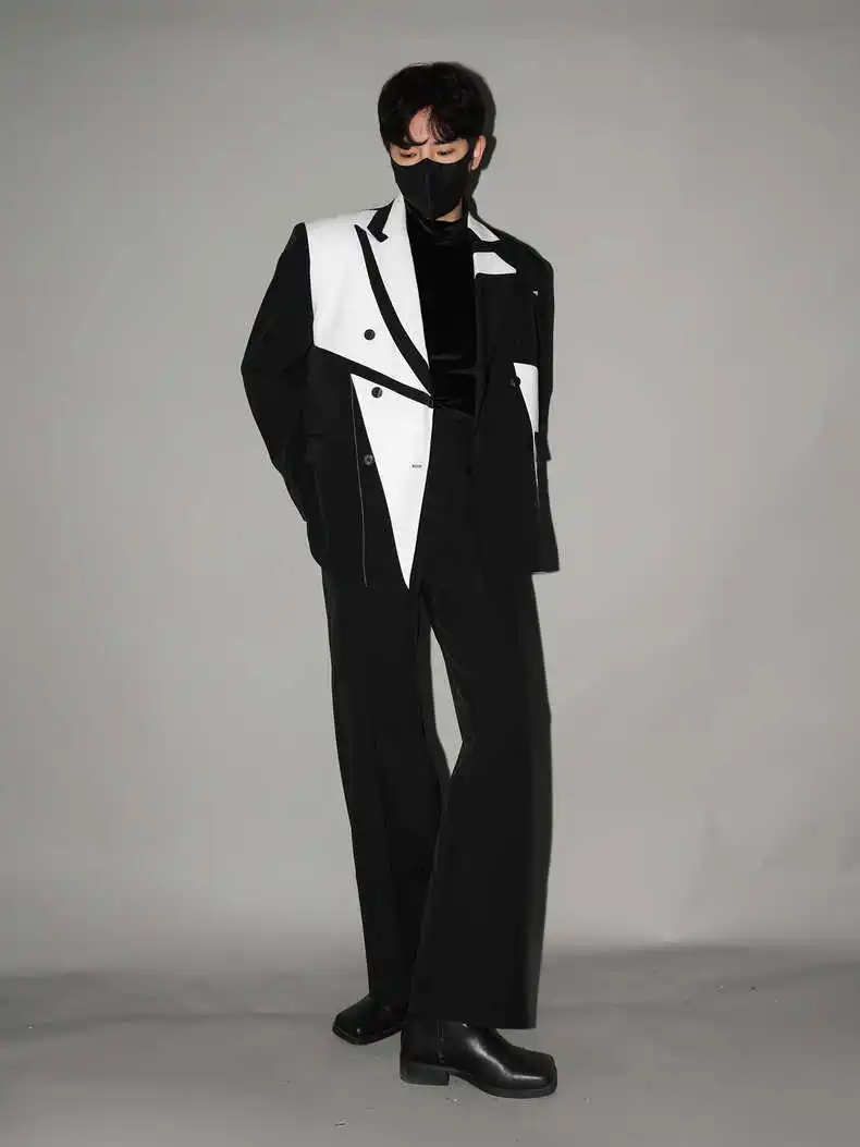 X03144 Модные мужские пальто и куртки 2023 для подиума, роскошный известный бренд, европейский дизайн, мужская одежда в стиле вечеринок Изображение 3