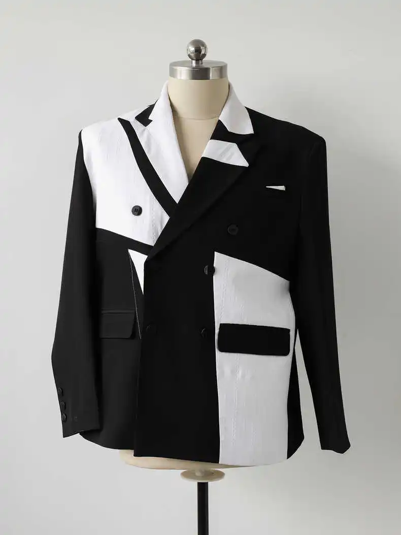 X03144 Модные мужские пальто и куртки 2023 для подиума, роскошный известный бренд, европейский дизайн, мужская одежда в стиле вечеринок Изображение 4