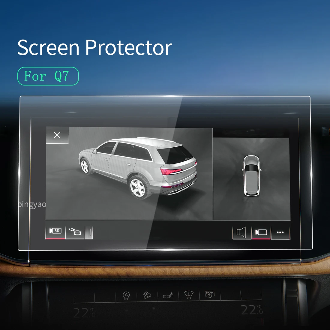 Автомобильная наклейка, протектор экрана, приборная панель для Audi Q7 2023, дисплей навигатора, защитная пленка из закаленного стекла, автомобильные аксессуары для транспортных средств Изображение 0