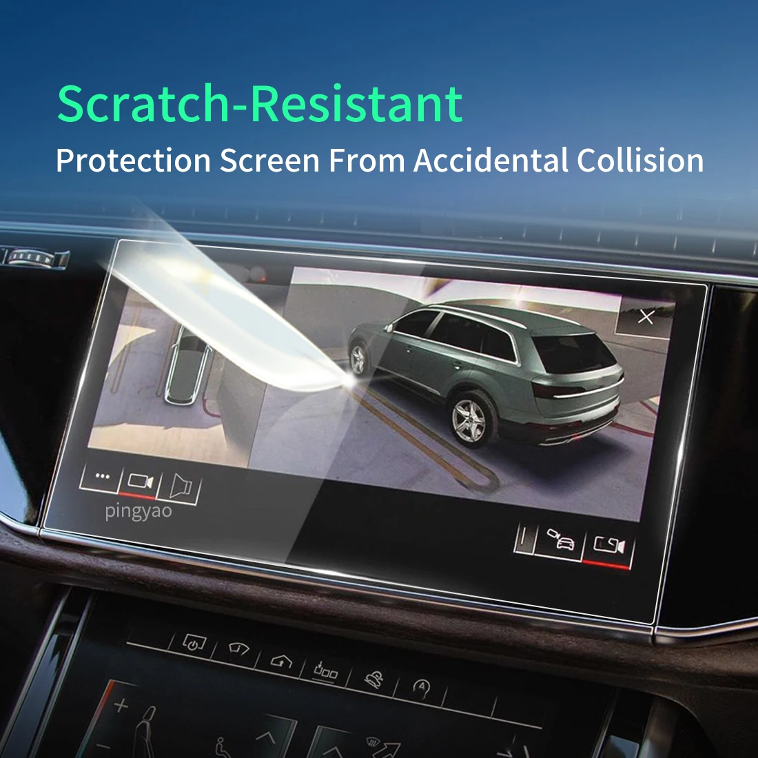 Автомобильная наклейка, протектор экрана, приборная панель для Audi Q7 2023, дисплей навигатора, защитная пленка из закаленного стекла, автомобильные аксессуары для транспортных средств Изображение 4