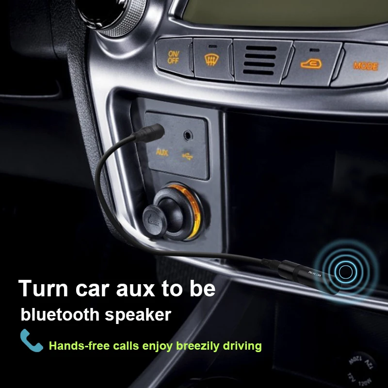 Автомобильный Bluetooth-приемник Mencom Aux, автомобильный комплект громкой связи Bluetooth, беспроводной аудиоадаптер с микрофоном для проводных наушников, динамик Изображение 1