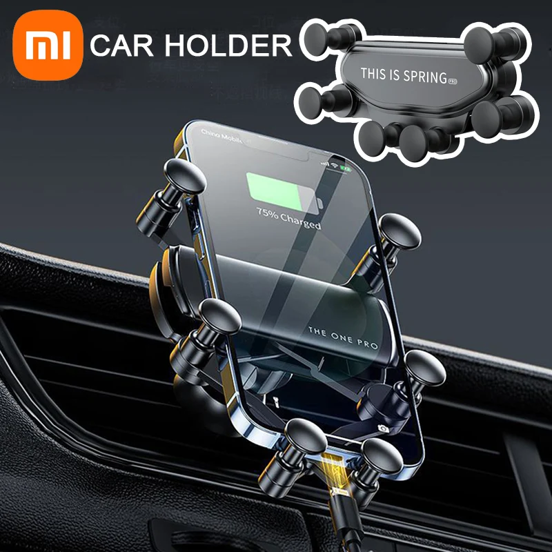 Автомобильный держатель телефона Xiaomi, зажим для вентиляционного отверстия, подставка для смартфона, Гравитационное крепление для iPhone Huawei Samsun, Универсальная подставка для GPS в автомобиле Изображение 0