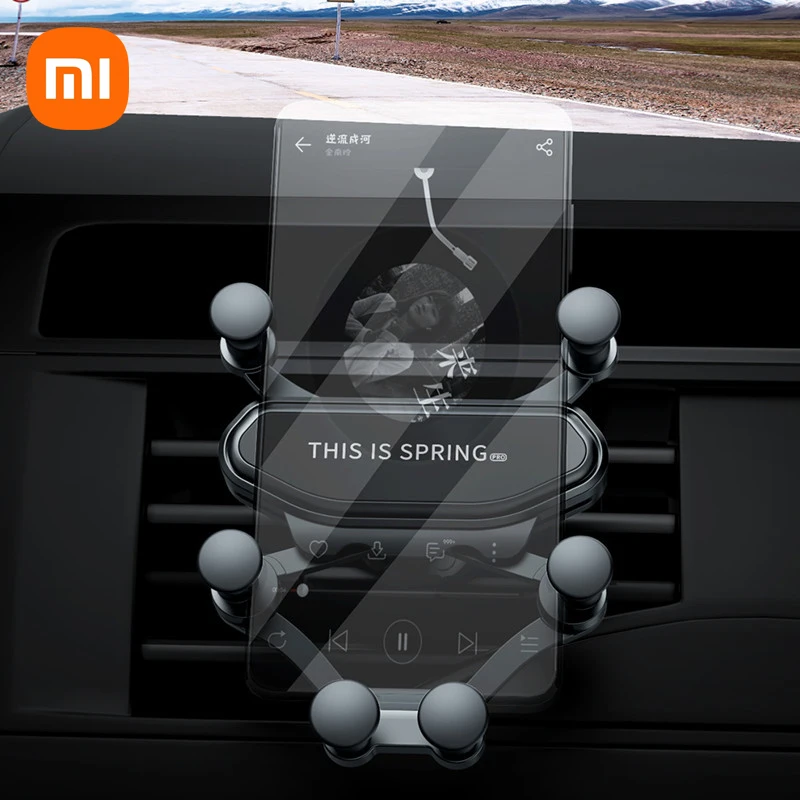 Автомобильный держатель телефона Xiaomi, зажим для вентиляционного отверстия, подставка для смартфона, Гравитационное крепление для iPhone Huawei Samsun, Универсальная подставка для GPS в автомобиле Изображение 4