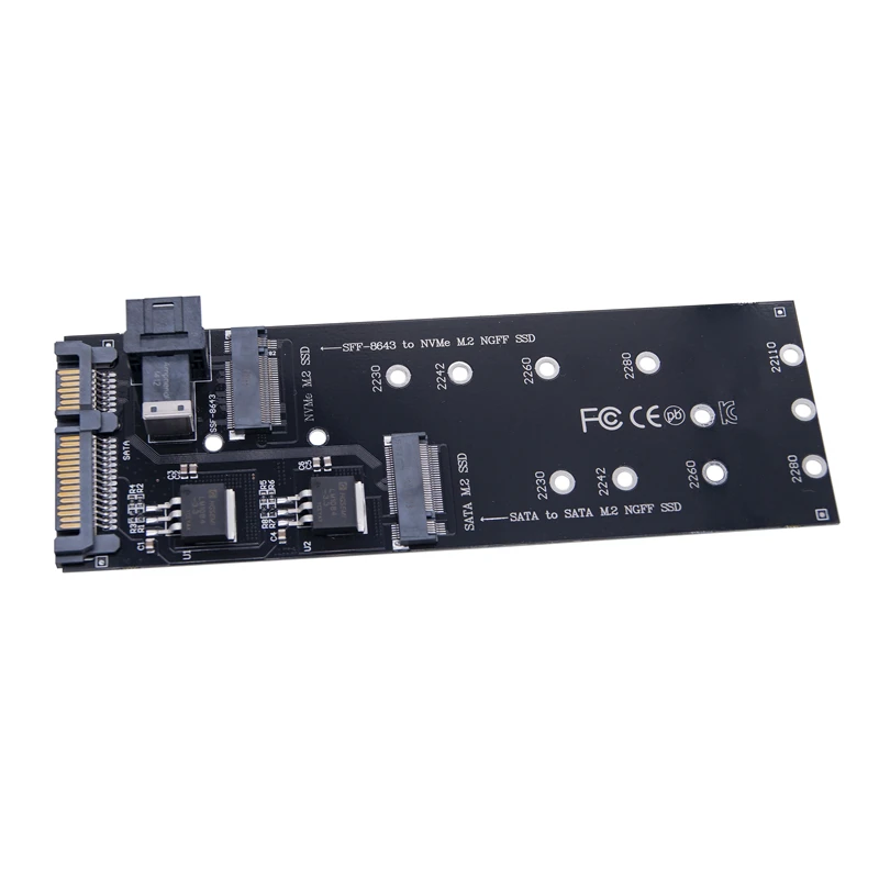 Адаптер SSD SATA NVME M2 Адаптер SSD M2 NVME PCIE SSD к SFF-8643 Адаптер M.2 NGFF SATA SSD к дополнительным картам SATA Riser для 22110 M.2 Изображение 0