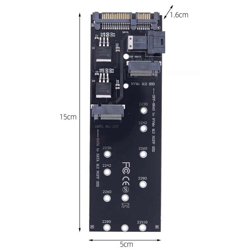 Адаптер SSD SATA NVME M2 Адаптер SSD M2 NVME PCIE SSD к SFF-8643 Адаптер M.2 NGFF SATA SSD к дополнительным картам SATA Riser для 22110 M.2 Изображение 4