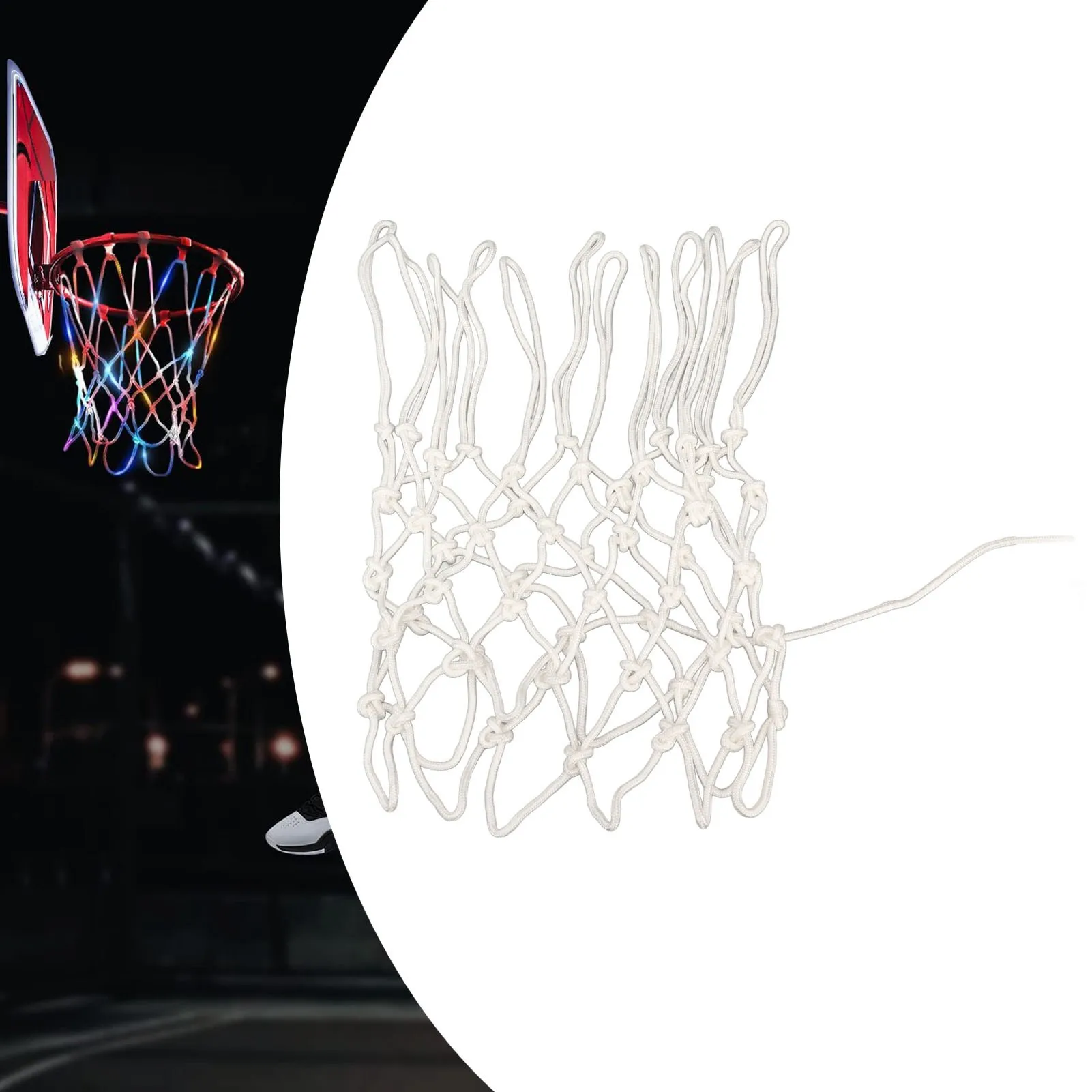 Баскетбольная сетка, легкая Гибкая светодиодная баскетбольная сетка, пульт дистанционного управления для ночного использования на открытом воздухе Изображение 4