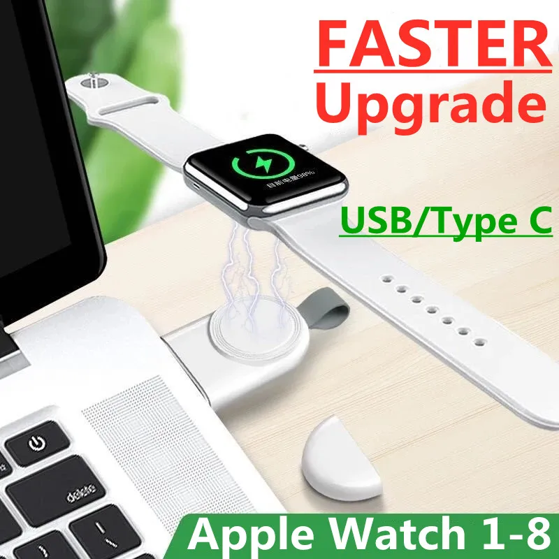 Беспроводное Зарядное Устройство для Apple Watch 8 7 6 5 4 3 2 SE iWatch Portable Type c USB Fast Charging Dock Station Зарядные Устройства Applewatch Изображение 0