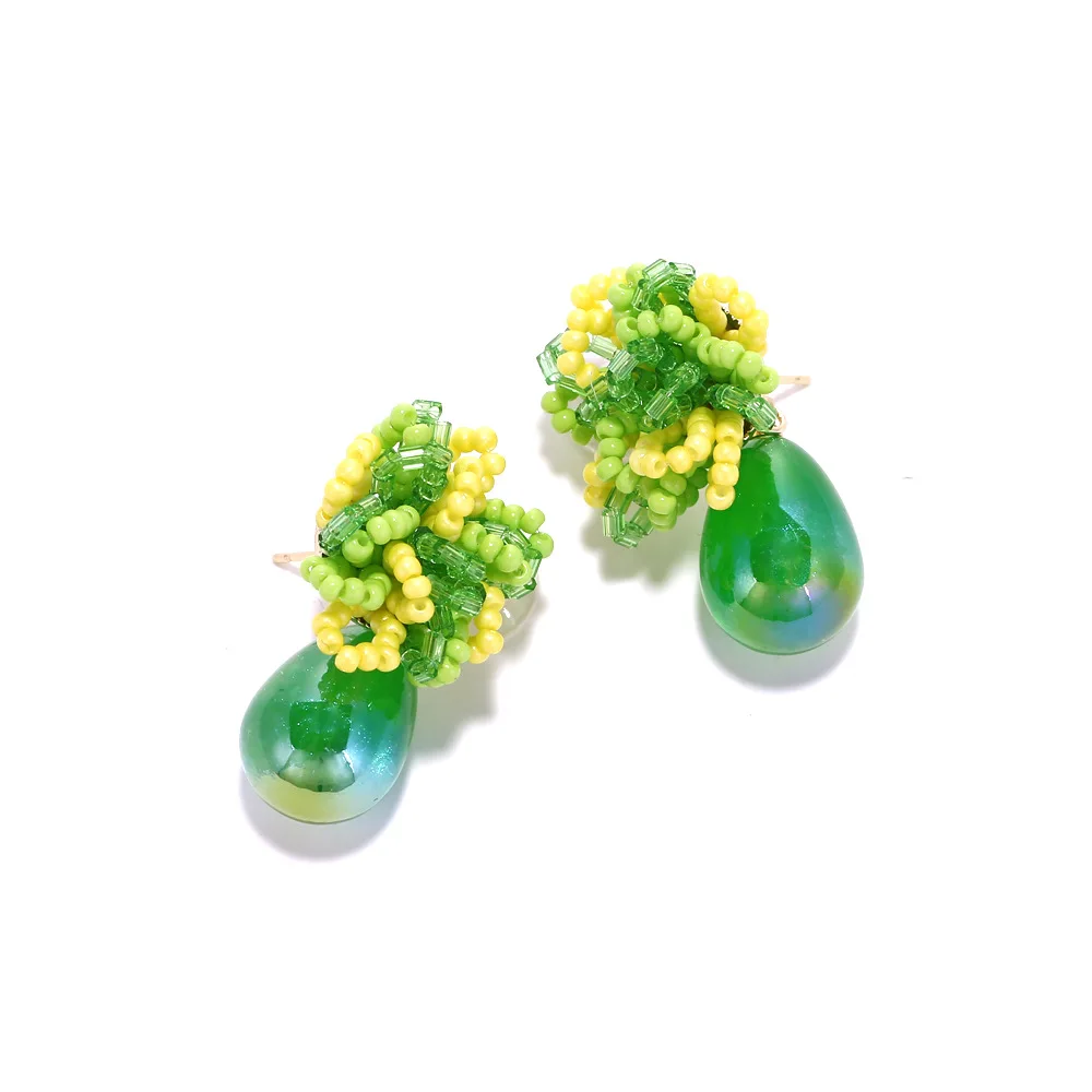 Богемные серьги-цветы ручной работы из бисера Оптом, ювелирные изделия для женщин, Бесплатная доставка Изображение 4