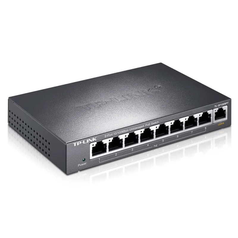 Быстрый PoE-коммутатор TP-Link с 9 портами 10/100 Мбит/с, Питание через Ethernet-коммутатор Для мониторинга точки доступа IP-камеры Мощностью до 30 Вт на единицу (TL-SF1009PT) Изображение 1