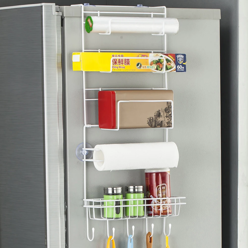 Бытовой Многофункциональный холодильник, Подвесной Стеллаж для хранения на боковой стенке, Полка-Органайзер Изображение 2