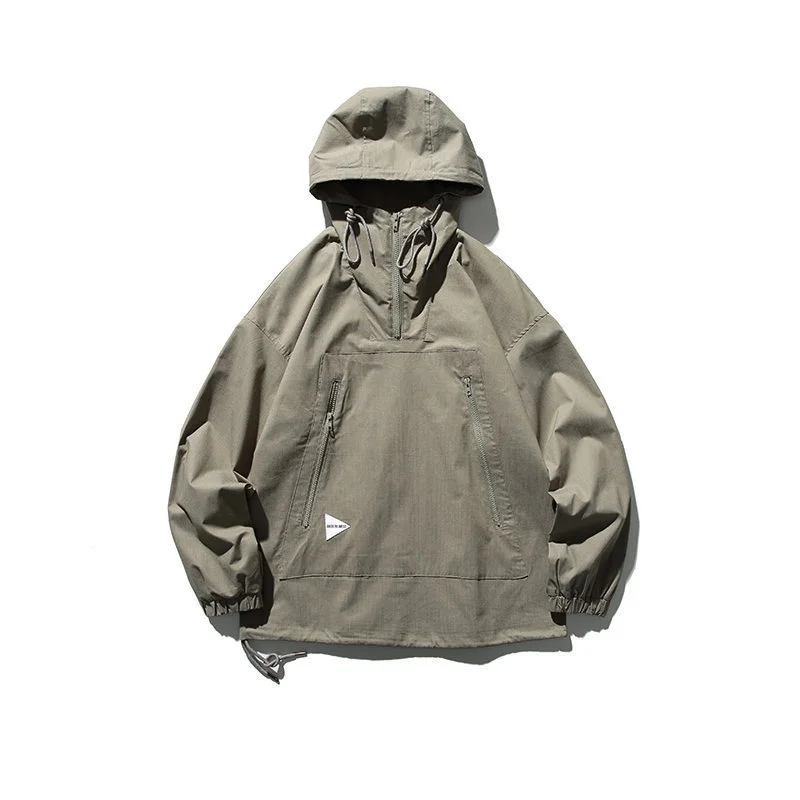 Весна 2022, мужская куртка с капюшоном, японская уличная мода, свободный повседневный пуловер на молнии, мужское винтажное пальто-карго Изображение 0