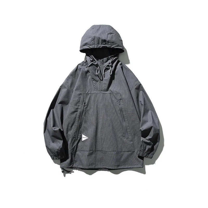 Весна 2022, мужская куртка с капюшоном, японская уличная мода, свободный повседневный пуловер на молнии, мужское винтажное пальто-карго Изображение 1