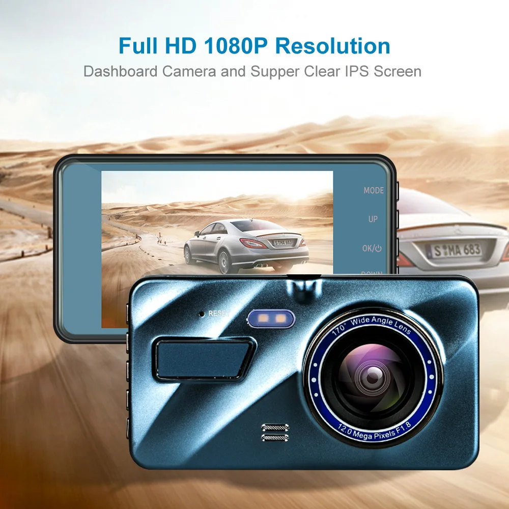 Видеорегистратор WiFi Full HD 1080P Автомобильный видеорегистратор заднего вида, камера заднего вида, Видеомагнитофон, камера ночного видения, GPS-трекер, Черный ящик Изображение 1
