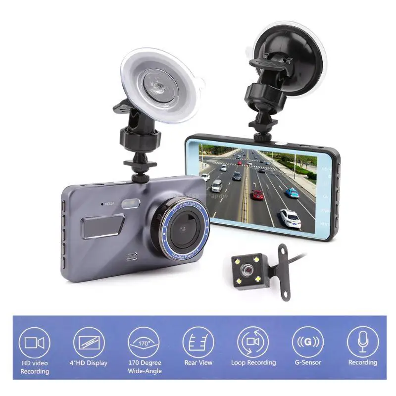 Видеорегистратор с двумя объективами для автомобильного видеорегистратора Full 1080P 4 