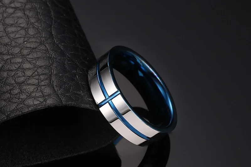 Вольфрамовое мужское кольцо на День Святого Валентина, обручальное мужское кольцо для мужчин, свадебное Solove R4980 Изображение 5