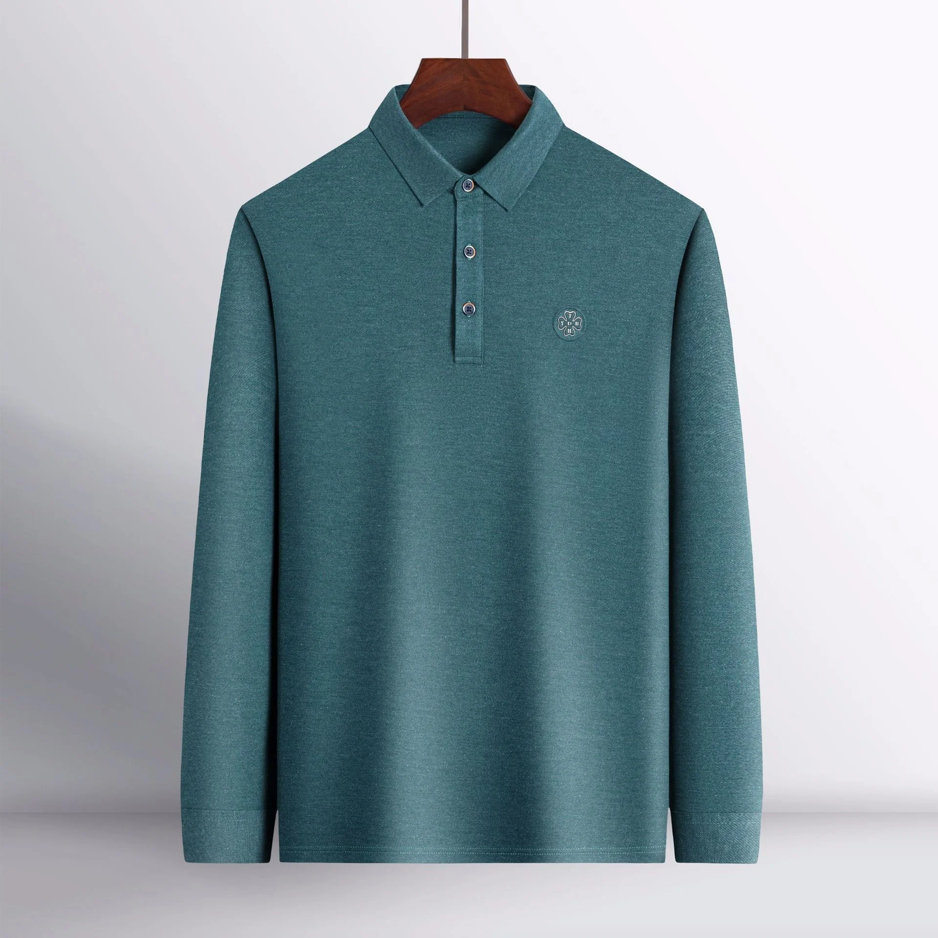 Высококачественная мужская рубашка поло с длинным рукавом от бренда Embroidery 2023, весна и осень, новая дизайнерская дышащая рубашка поло для делового отдыха, мужская Рубашка поло Изображение 0