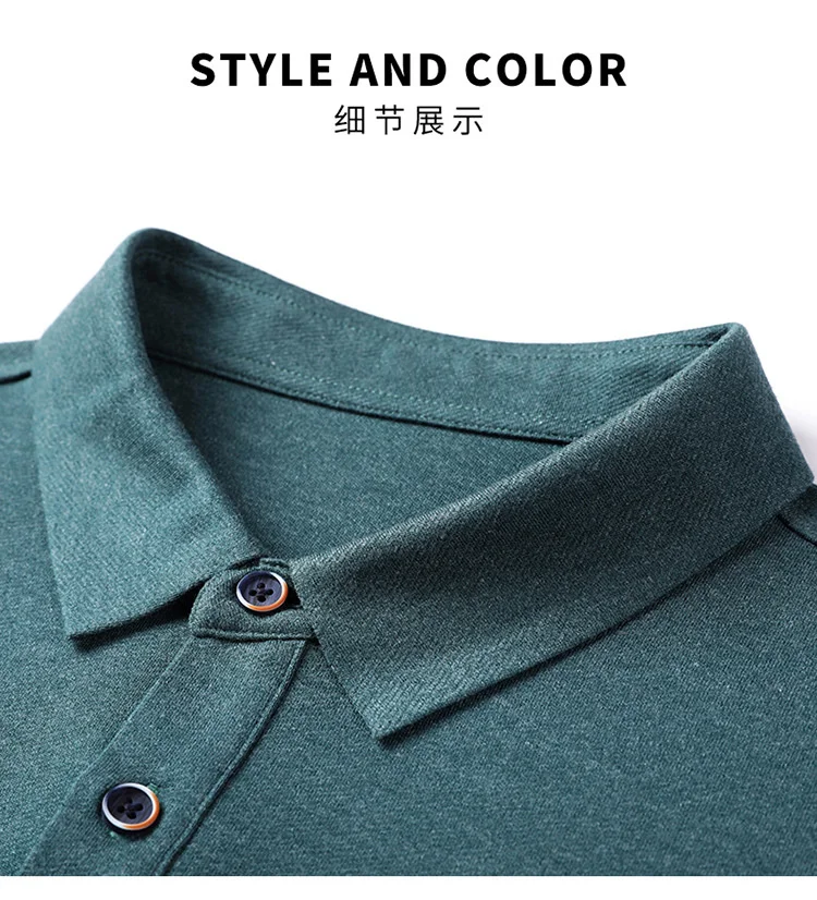 Высококачественная мужская рубашка поло с длинным рукавом от бренда Embroidery 2023, весна и осень, новая дизайнерская дышащая рубашка поло для делового отдыха, мужская Рубашка поло Изображение 3
