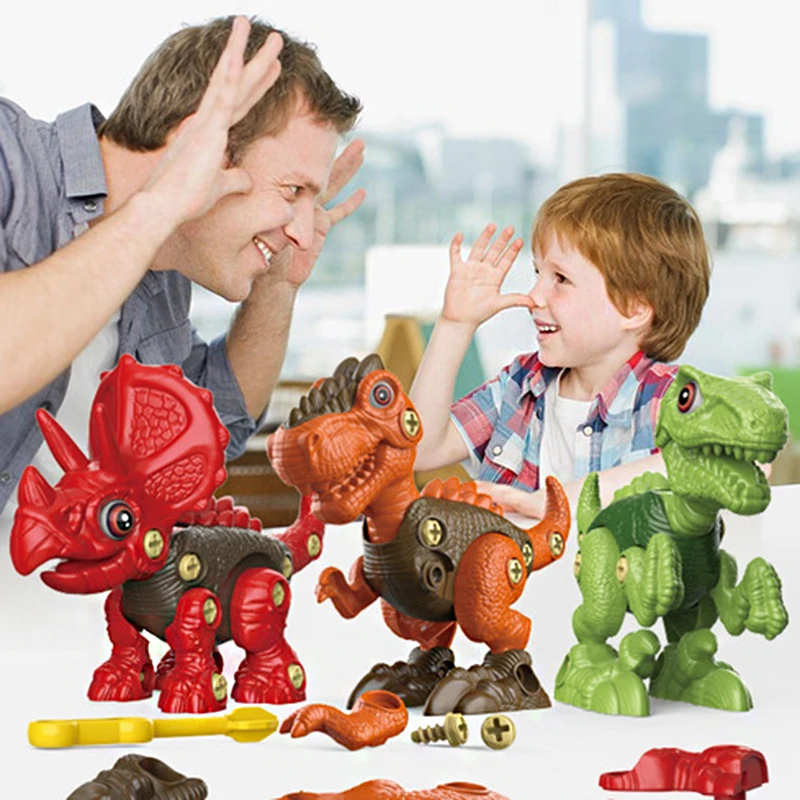 Гайка для разборки и сборки игрушки-динозавра Яйцо Динозавра с отверткой Тираннозавр Развивающие игрушки своими руками для детей Изображение 1